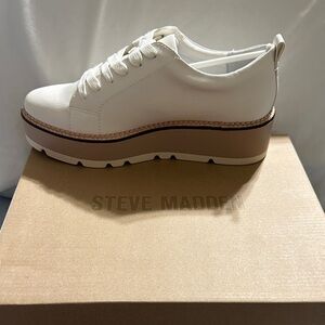 Steve Madden Women's Cream and Brown Platform Sneakers